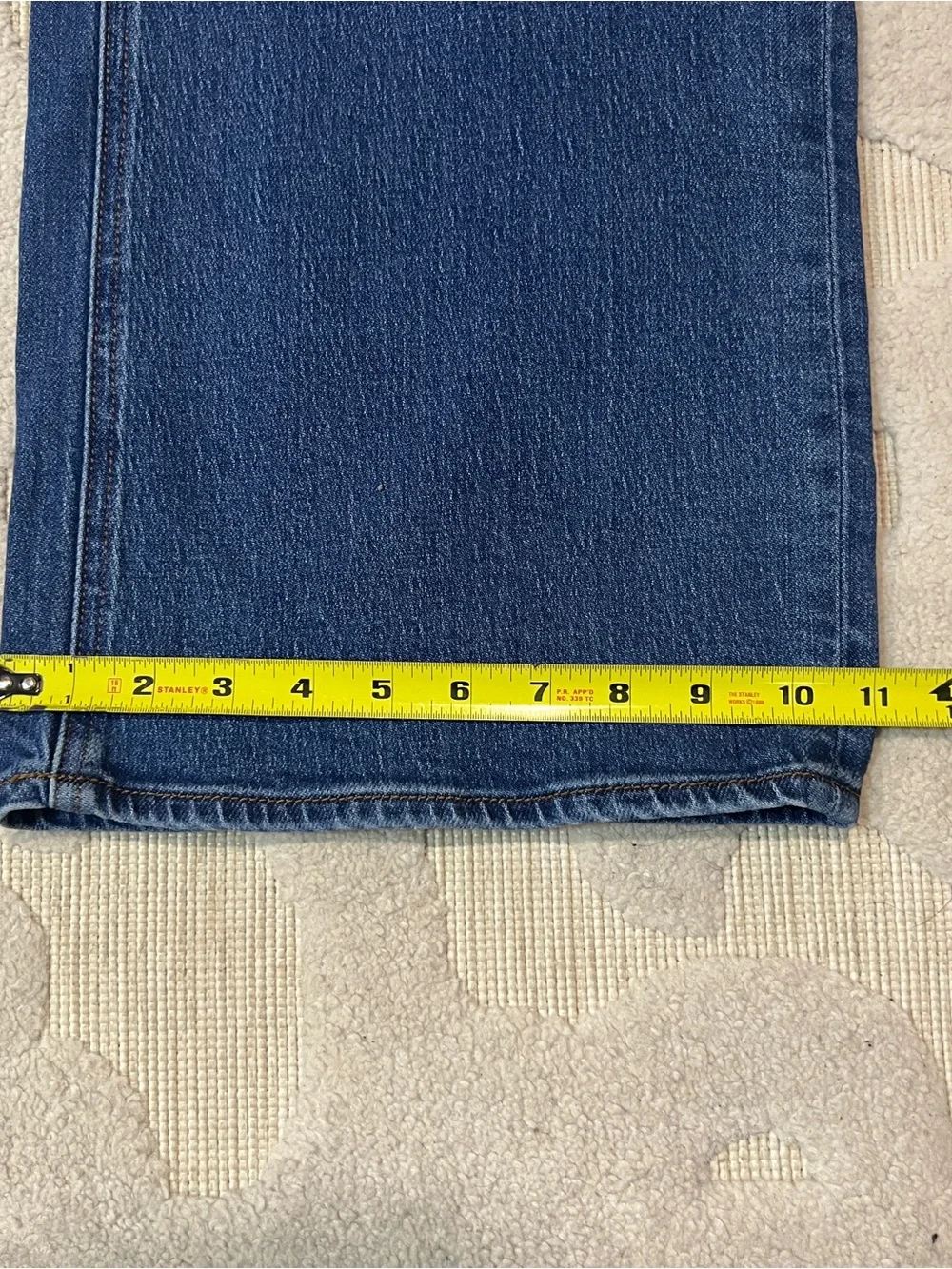 Quince Bella Stretch Relaxed Straight Jeans Atlantic Blue 32 High Rise Crop - Picture 8 of 8